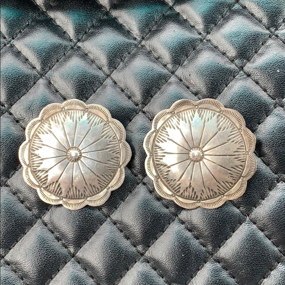 COPY - Sundance Boho Sterling Silver Concho Stud Earrings